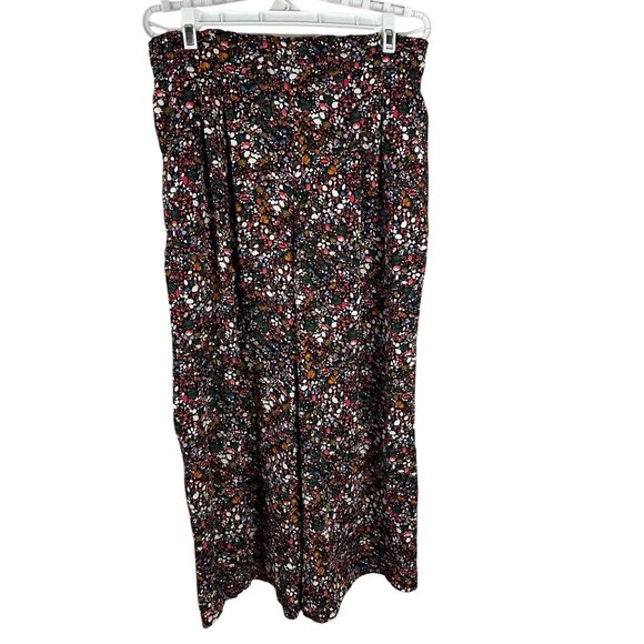 DR2 Floral Print Pants Womens Large Polyester Elastic Waist - Picture 1 of 5